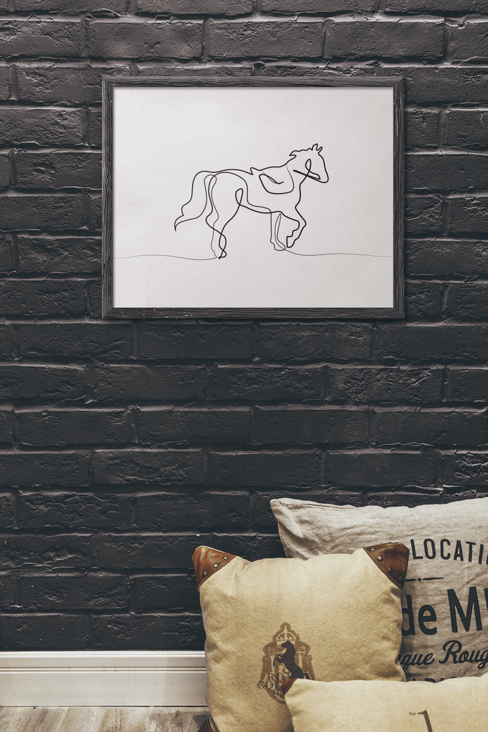 Woolly Mammoth Media Animal Line Art Minimalist Horse Line Art Print