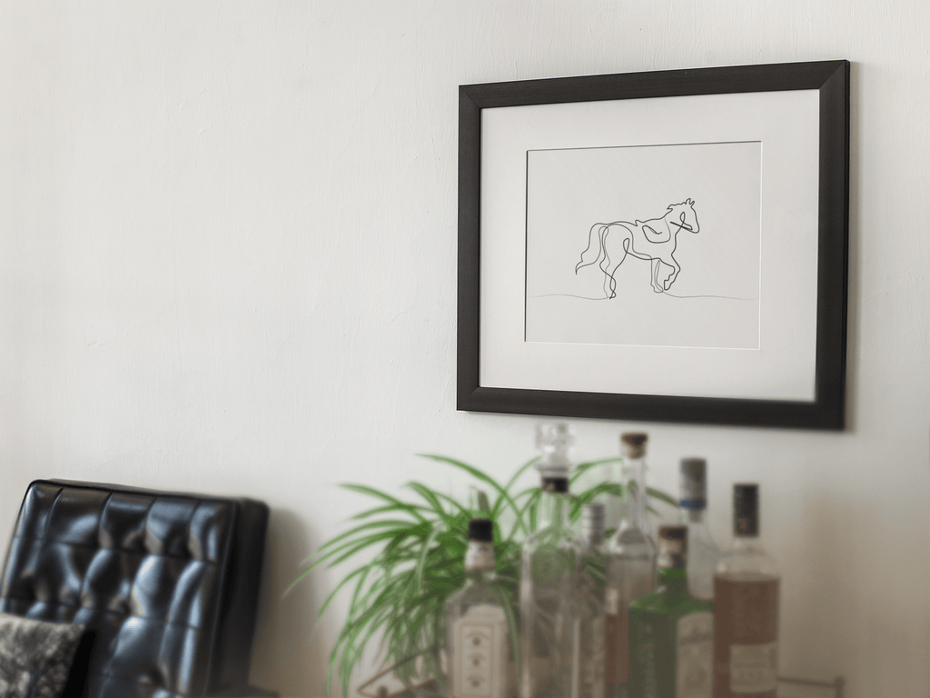 Woolly Mammoth Media Animal Line Art Minimalist Horse Line Art Print