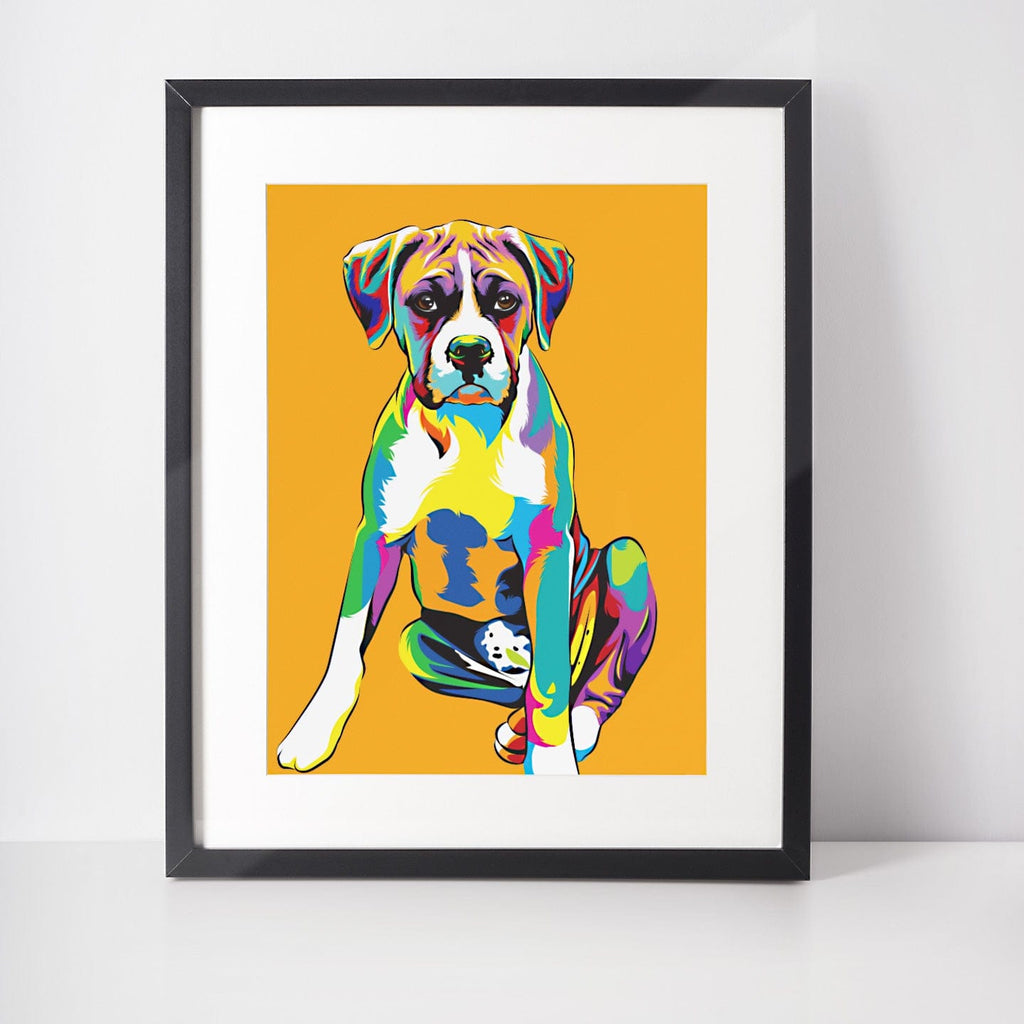 Woolly Mammoth Media Dogs Boxer Dog Pop Art Wall Art Print