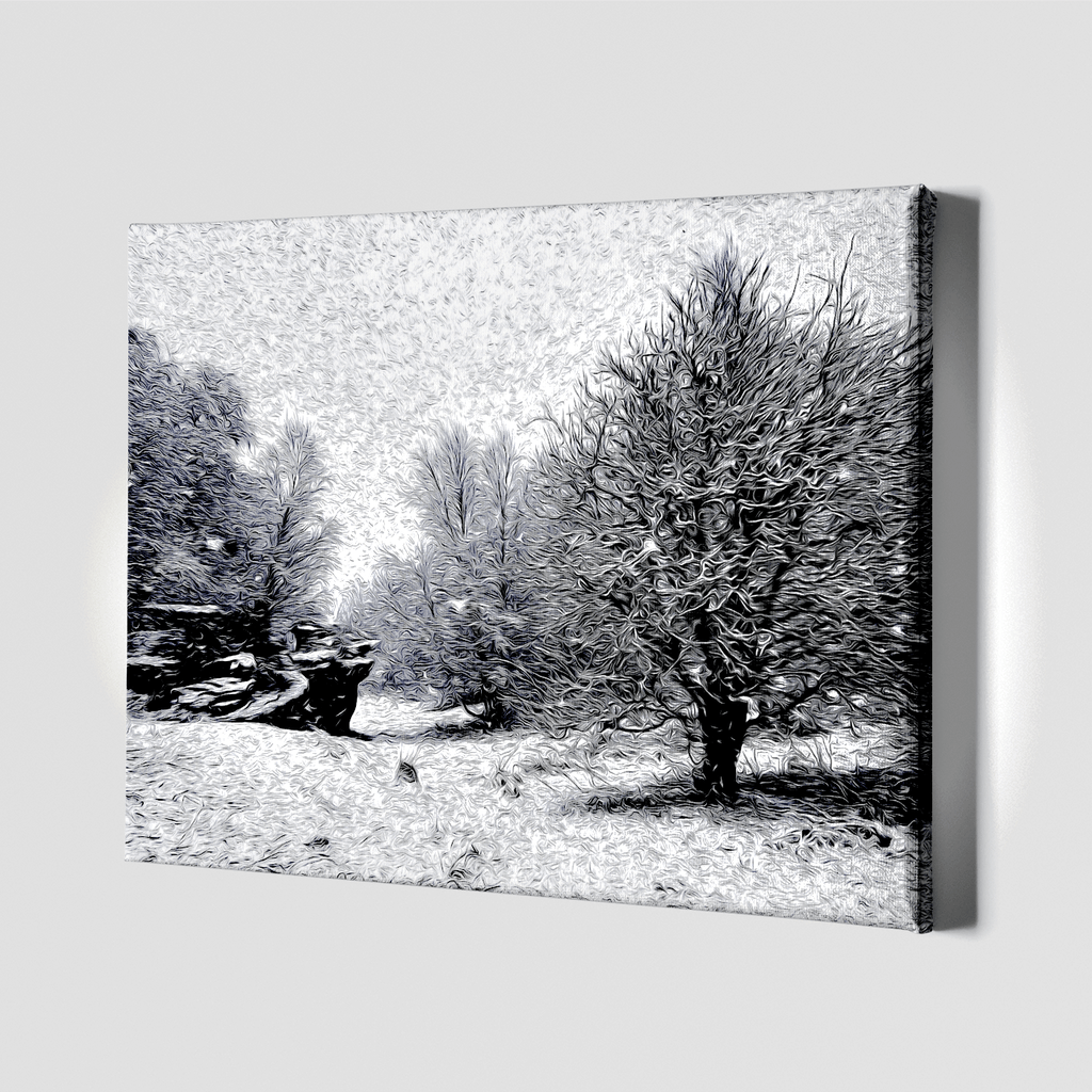 Woolly Mammoth Media Snow-Kissed Serenity, snowy canvas landscape print