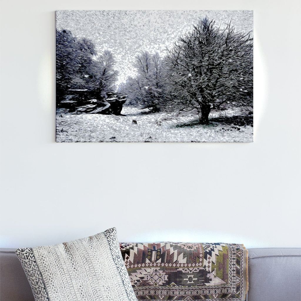 Woolly Mammoth Media Snow-Kissed Serenity, snowy canvas landscape print