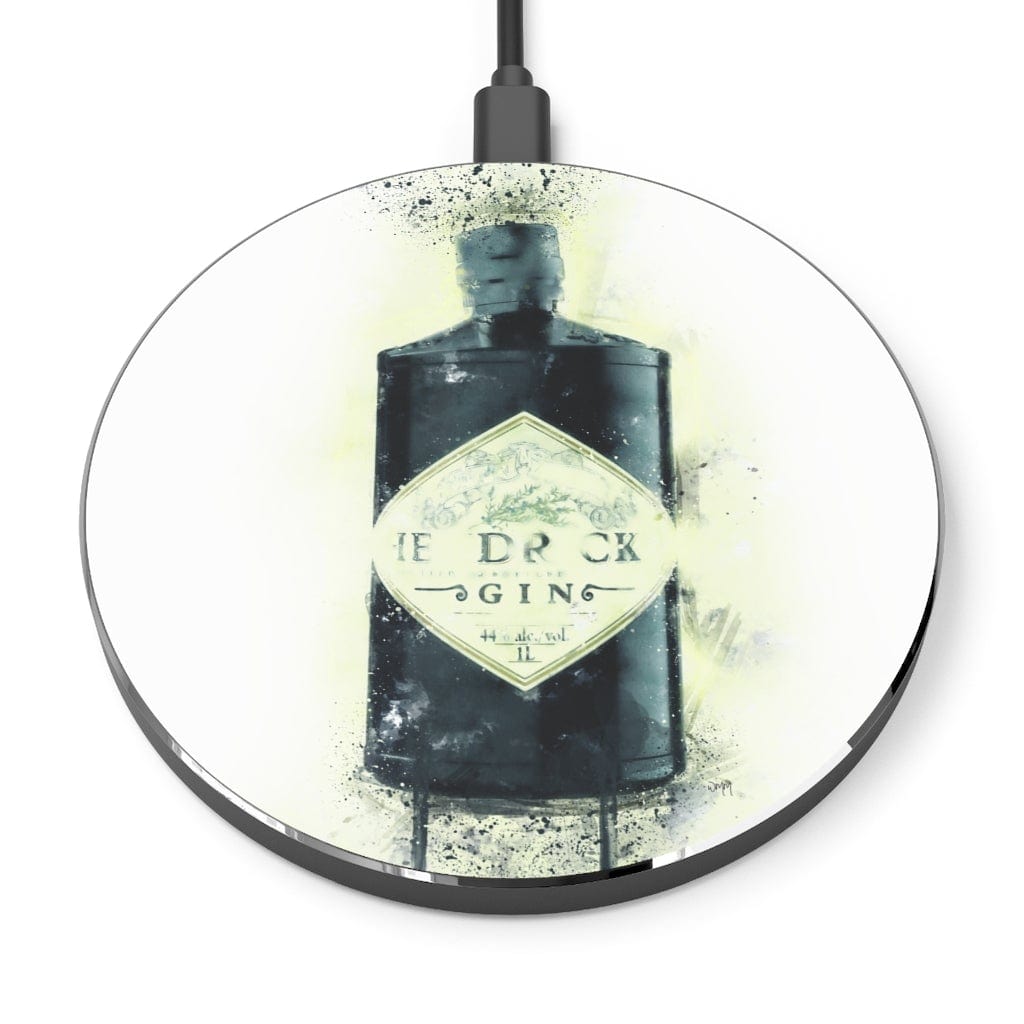 Black Gin Bottle Art Wireless Charger freeshipping - Woolly Mammoth Media