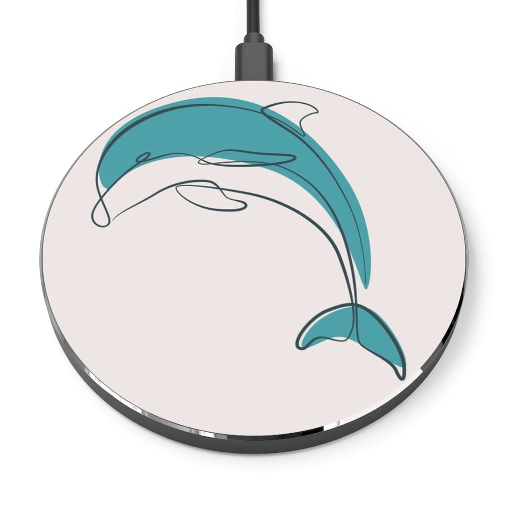 Dolphin Line Art Wireless Charger freeshipping - Woolly Mammoth Media