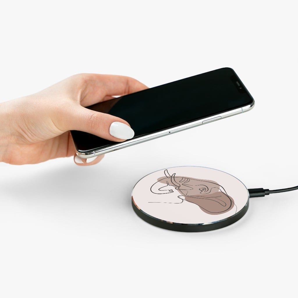 Elephant Line Art Wireless Charger freeshipping - Woolly Mammoth Media