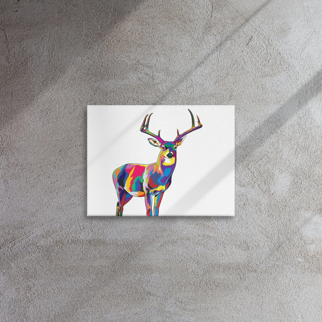 Woolly Mammoth Media 12″×16″ Deer Colourful Canvas Print