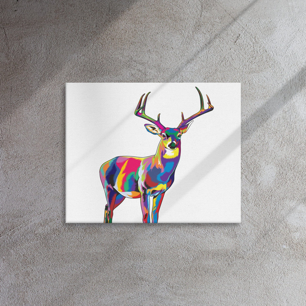 Woolly Mammoth Media 16″×20″ Deer Colourful Canvas Print