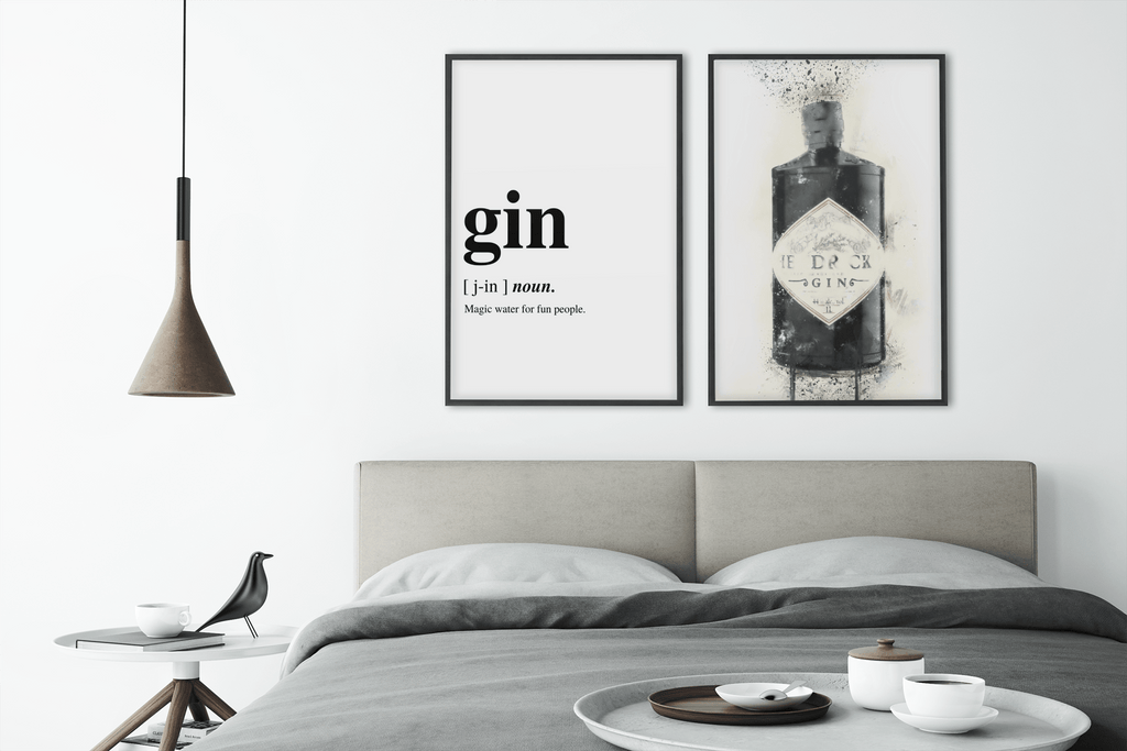 Gin Noun Art Wall Art Set of 2 Prints freeshipping - Woolly Mammoth Media