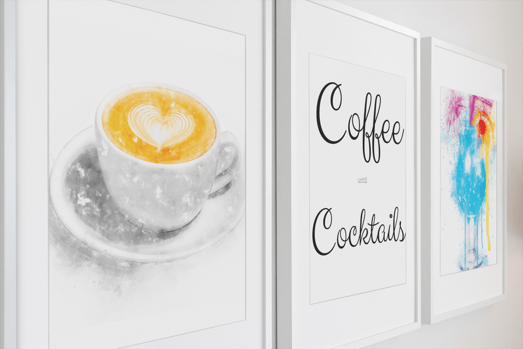 Coffee until Cocktails set of 3 wall art prints freeshipping - Woolly Mammoth Media