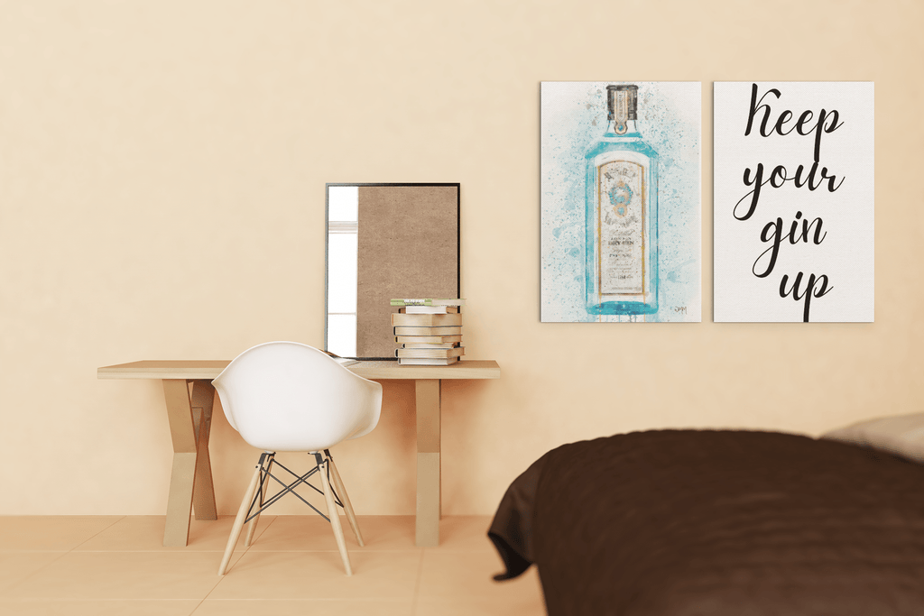 Keep your Gin up Set of 2 Wall Art Prints freeshipping - Woolly Mammoth Media