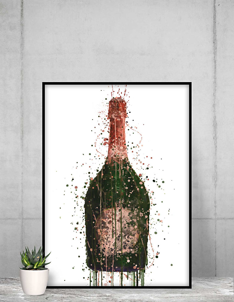Woolly Mammoth Media Champagne Bottle Wall Art Print