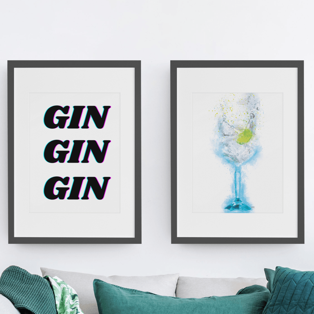 Gin wall art prints Framed Wall art prints UK