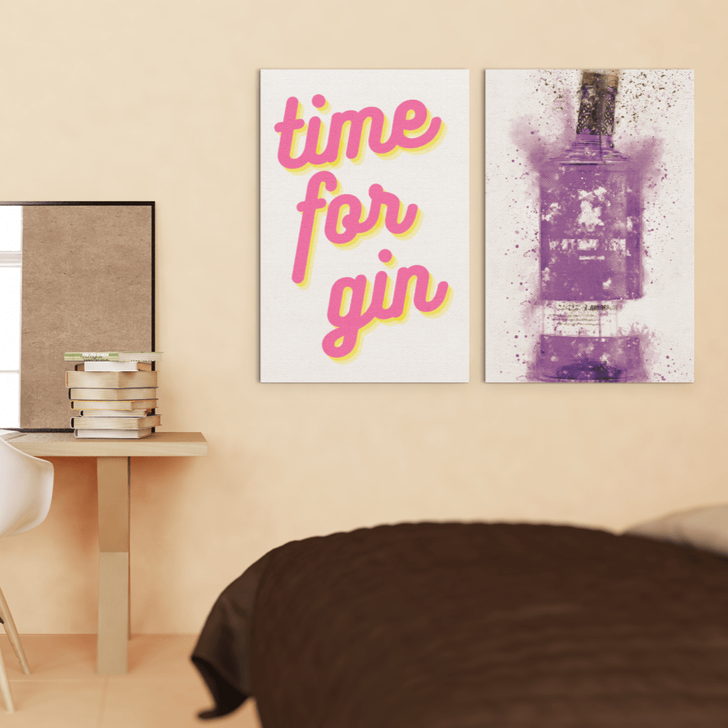Time for Gin set of 2 Wall Art Prints freeshipping - Woolly Mammoth Media