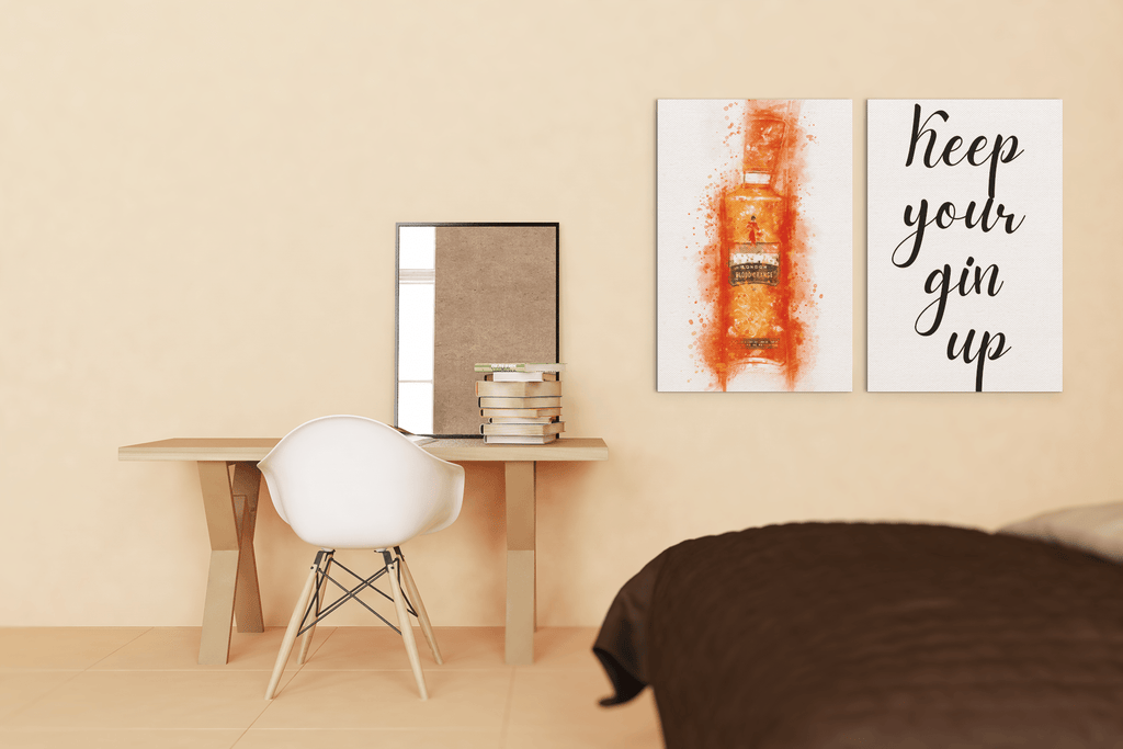 Keep your Gin up Set of 2 Wall Art Prints freeshipping - Woolly Mammoth Media
