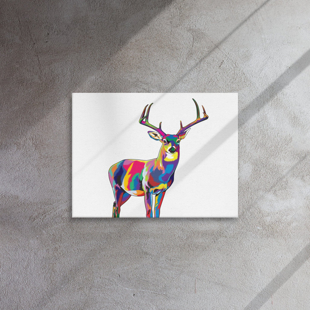 Woolly Mammoth Media 18″×24″ Deer Colourful Canvas Print