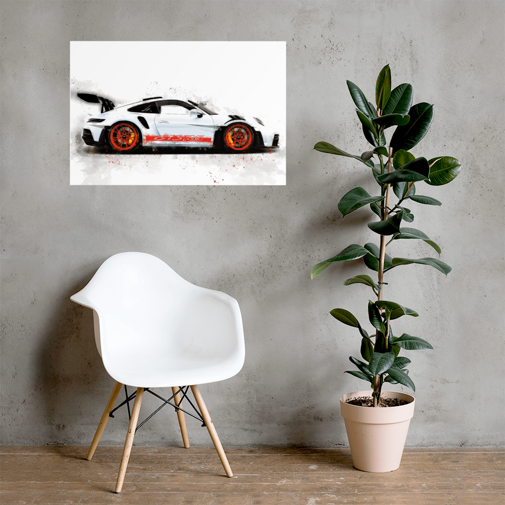 Supercar canvas wall art print 24″×36″ 911 GT3 RS