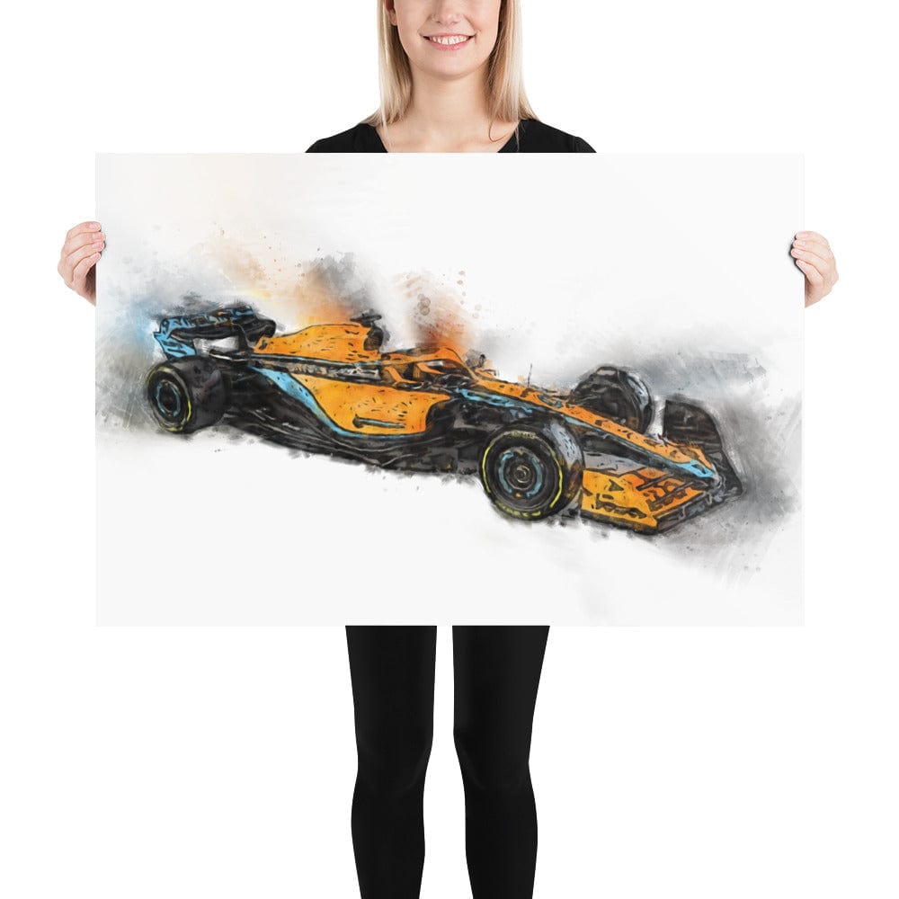 Woolly Mammoth Media 24″×36″ Mclaren F1, Formula One Car Wall Art Print