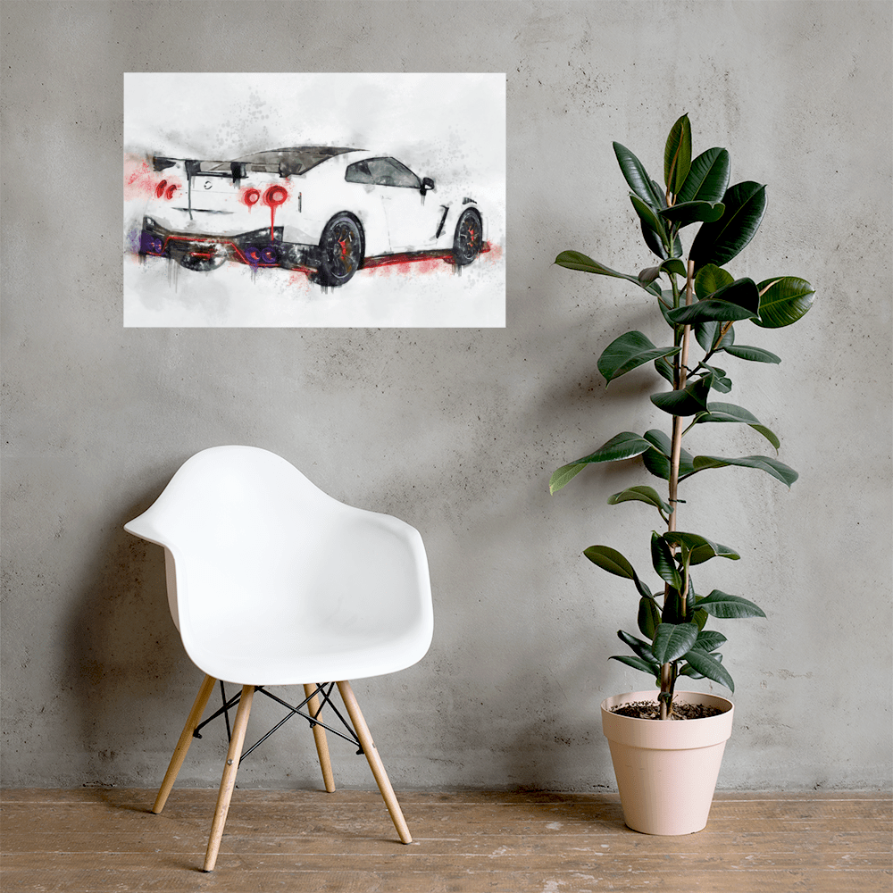 Woolly Mammoth Media 24″×36″ Nissan GT-R GTR Wall Art Print