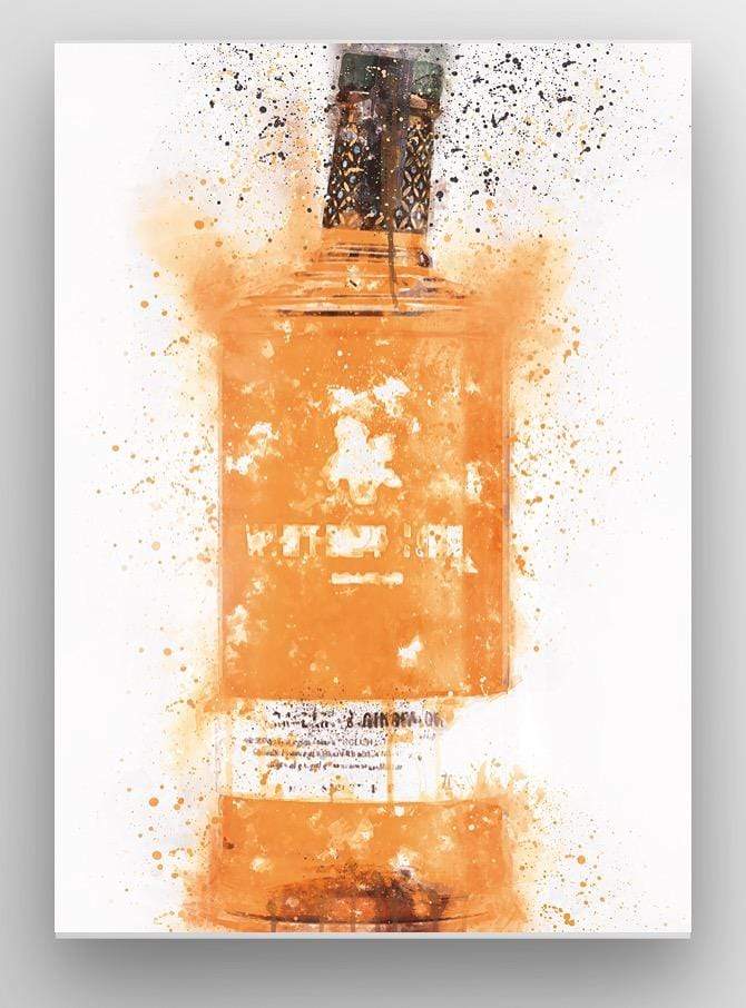 Gin Bottle Splatter Wall Art Print 'Sicilian Blood Orange' freeshipping - Woolly Mammoth Media