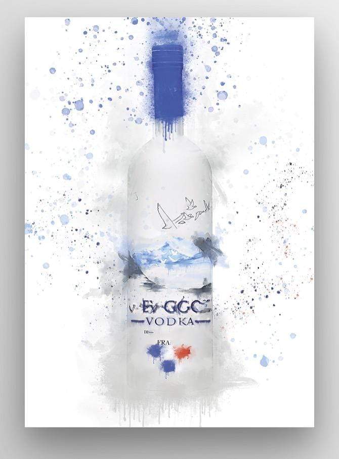 Grey Vodka Bottle Wall Art Print freeshipping - Woolly Mammoth Media