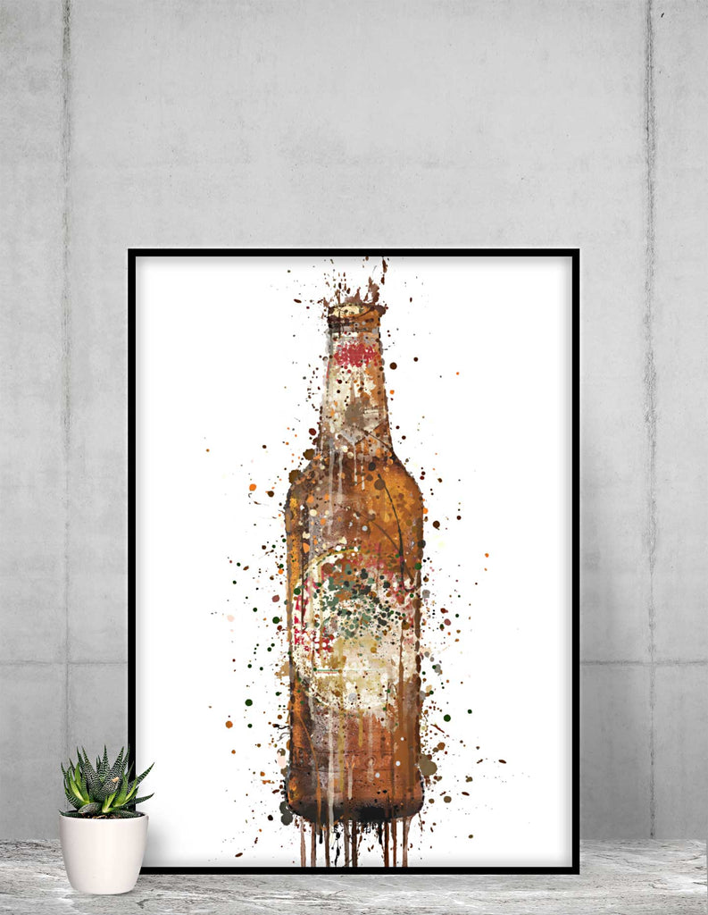 Woolly Mammoth Media Alcohol Bottles 8x6" Print (Frame size 12x10") Beer Bottle Wall Art Print