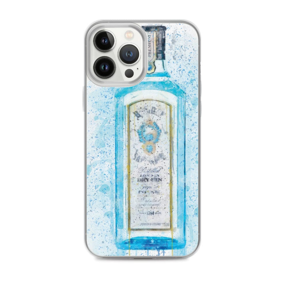 Woolly Mammoth Media Alcohol / Drinks iPhone Case iPhone 13 Pro Max Blue Gin Bottle iPhone Case Cover