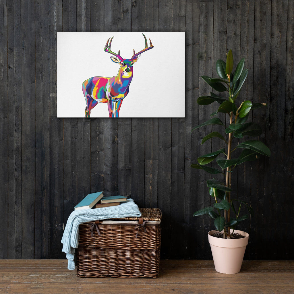 Woolly Mammoth Media Animal Art Deer Colourful Canvas Print