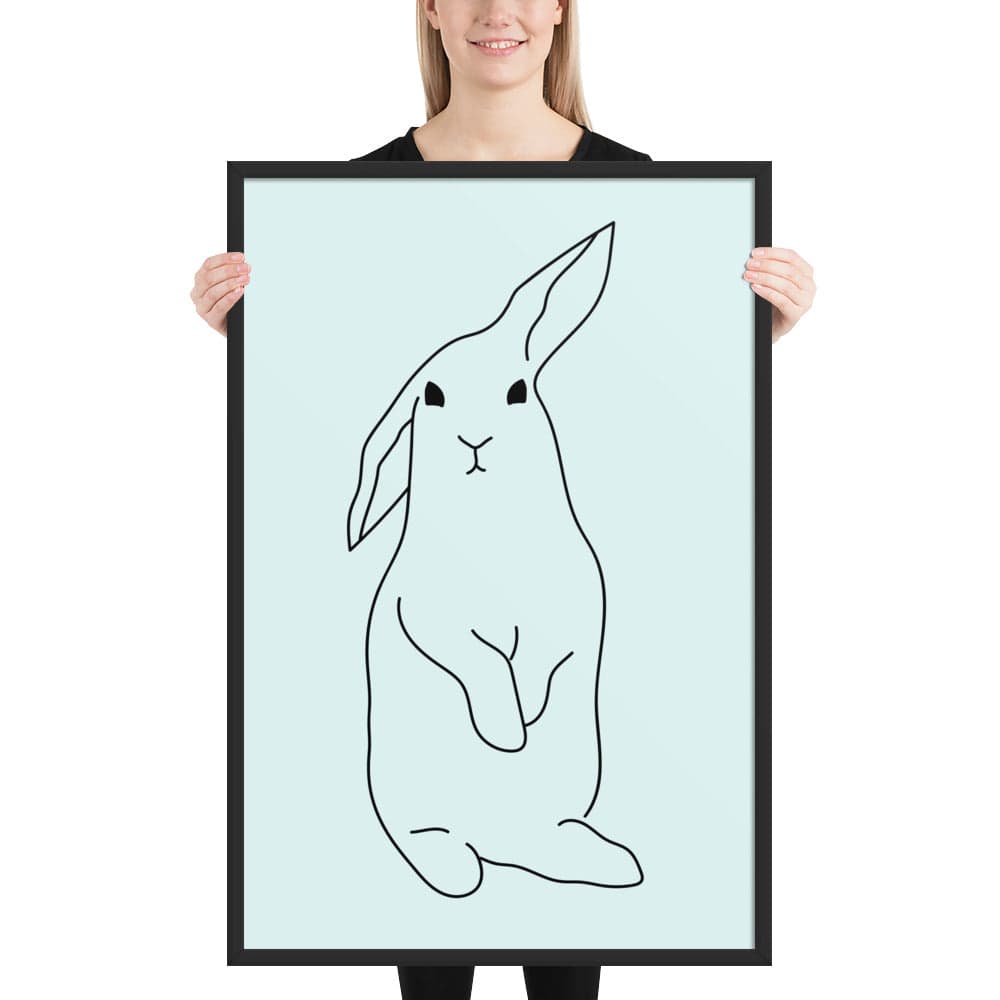 Woolly Mammoth Media Animal Line Art 36x24" Framed Print Rabbit Line Art Print