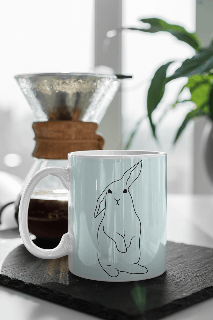 Woolly Mammoth Media Animal Line Art Bunny Rabbit Line Art Mug