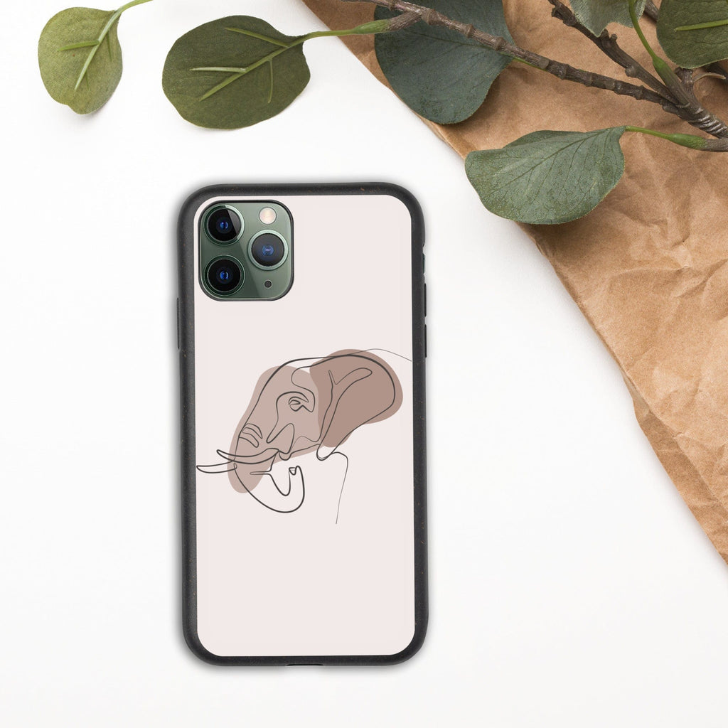 Woolly Mammoth Media Animal Line Art Elephant Line Art Biodegradable phone case cover