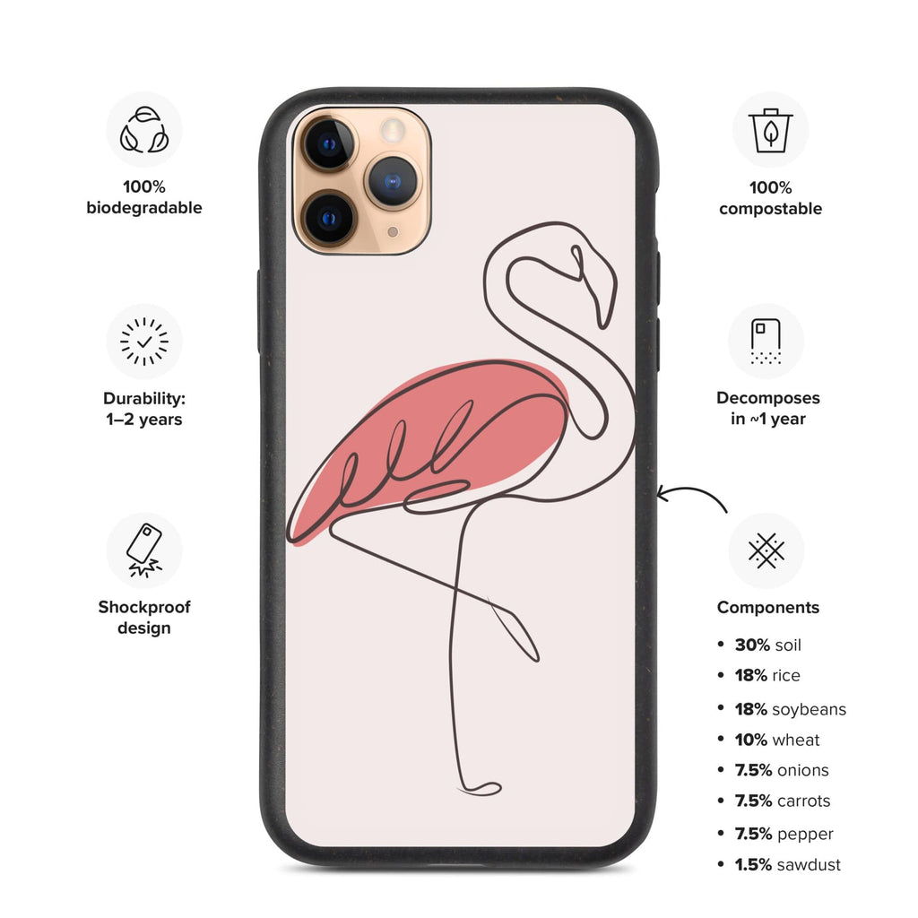 Woolly Mammoth Media Animal Line Art Flamingo Line Art Biodegradable phone case cover