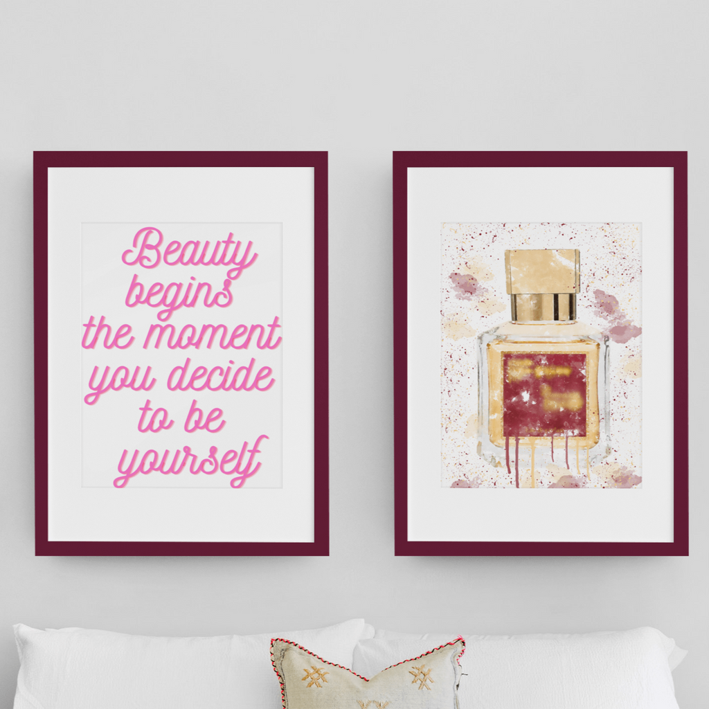 Beauty Begins with yourself Set of 2 wall art prints freeshipping - Woolly Mammoth Media