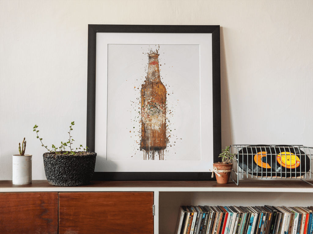 Beer Bottle Wall Art Print freeshipping - Woolly Mammoth Media