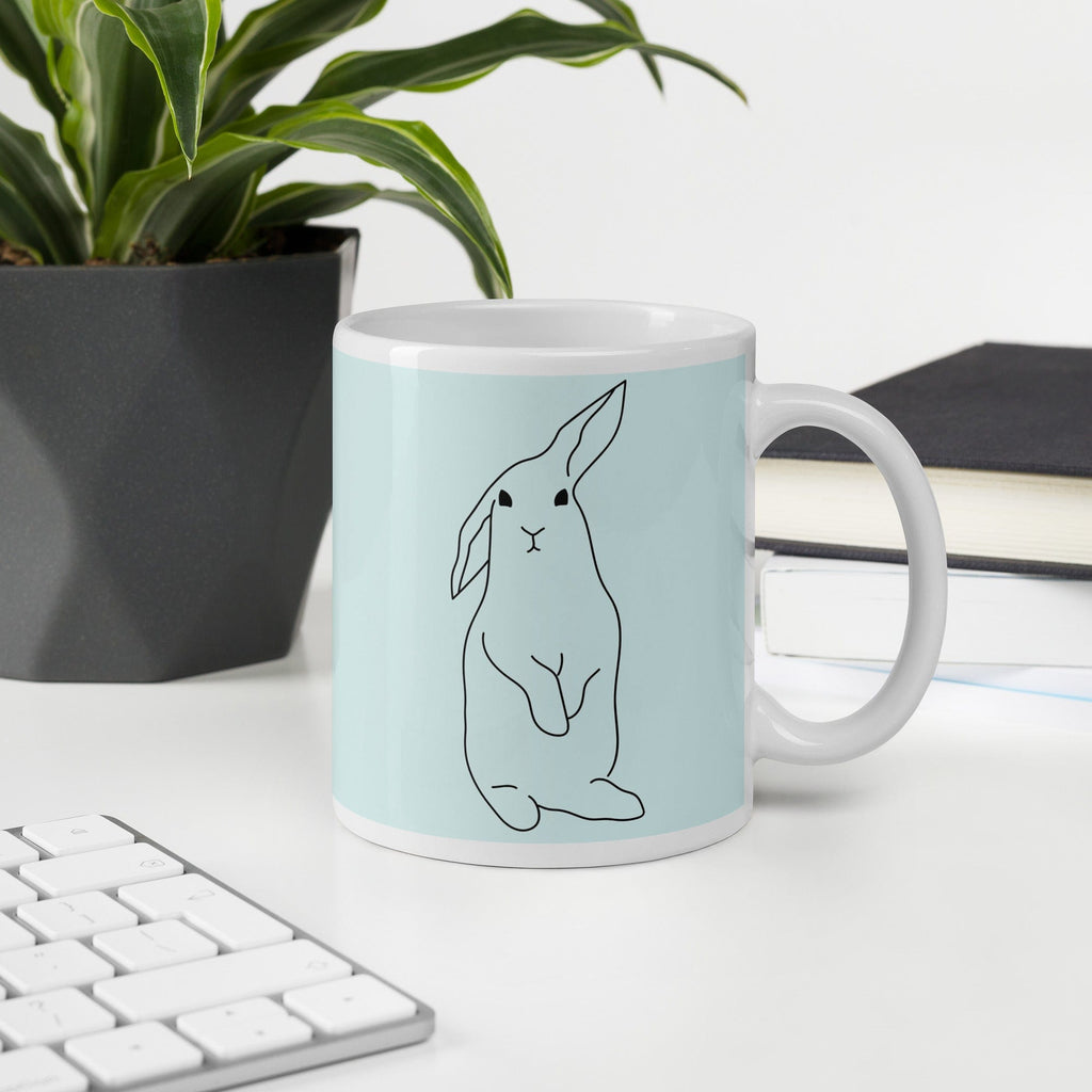 Bunny Rabbit Line Art Mug freeshipping - Woolly Mammoth Media