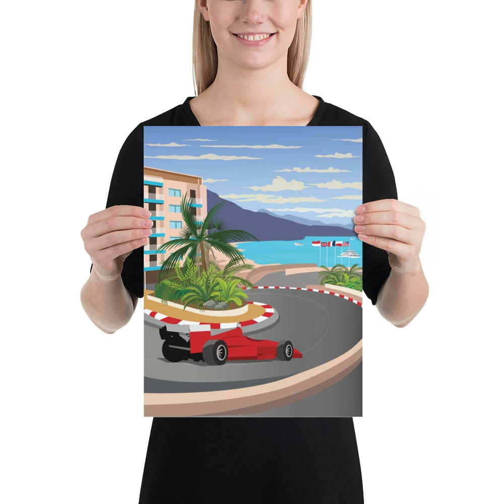 Woolly Mammoth Media Cars 12″×16″ F1 Car Illustration at Monaco