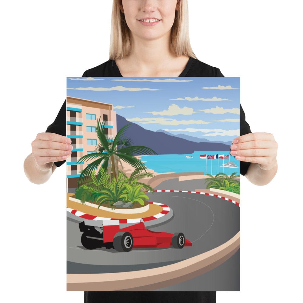 Woolly Mammoth Media Cars 16″×20″ F1 Car Illustration at Monaco