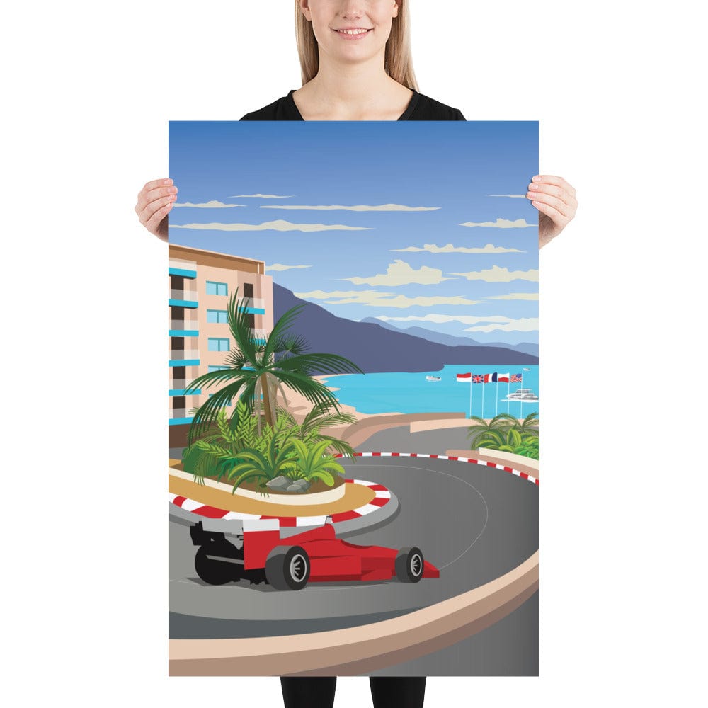 Woolly Mammoth Media Cars 24″×36″ F1 Car Illustration at Monaco