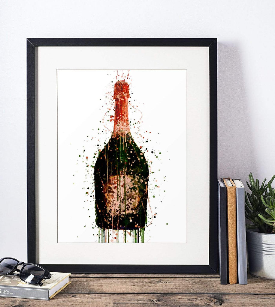Champagne Bottle Wall Art Print freeshipping - Woolly Mammoth Media