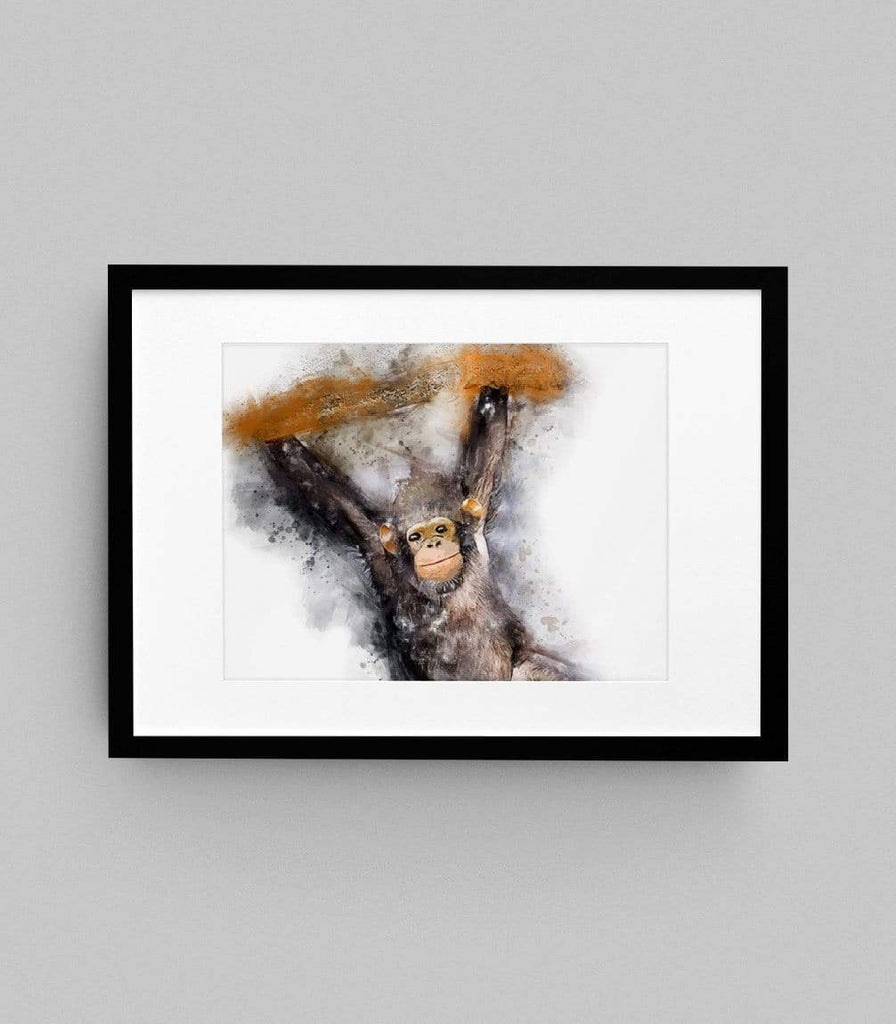 Charlie Chimp Wall Art Print freeshipping - Woolly Mammoth Media