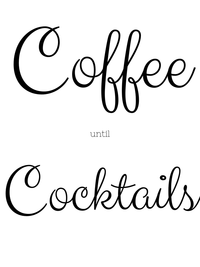 Coffee until Cocktails set of 3 wall art prints freeshipping - Woolly Mammoth Media