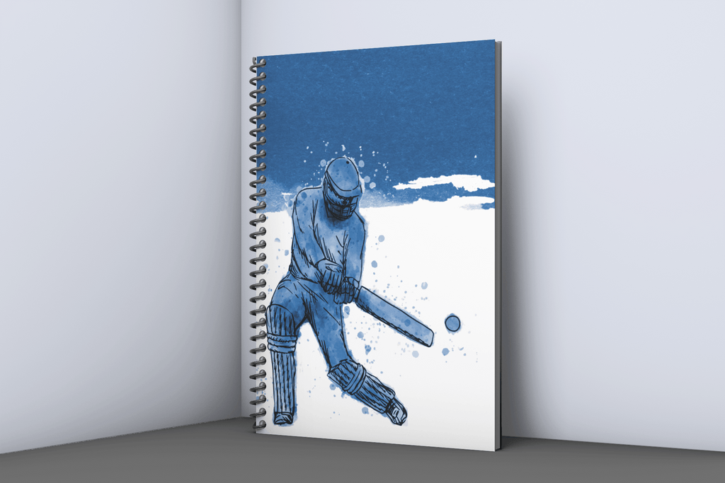 Cricket Notebook blue freeshipping - Woolly Mammoth Media