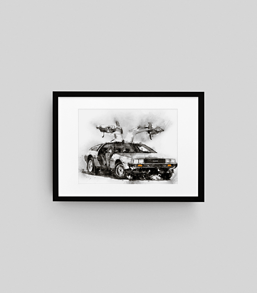DeLorean Classic Car Wall Art Print freeshipping - Woolly Mammoth Media