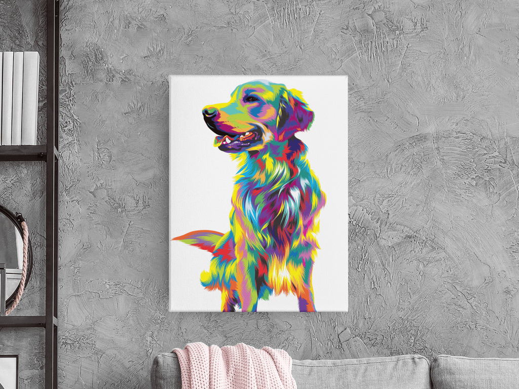 Woolly Mammoth Media Dogs 30x20" Canvas Golden Retriever Dog Art Print