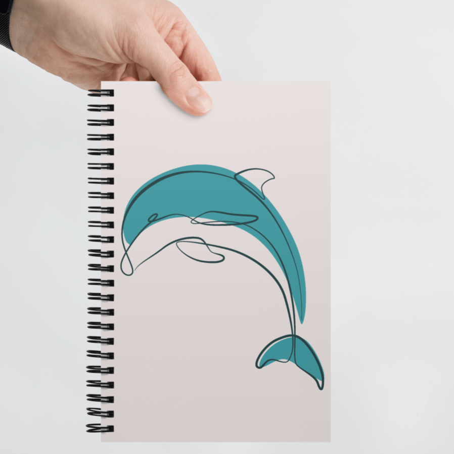 Dolphin minimalist art Notebook freeshipping - Woolly Mammoth Media