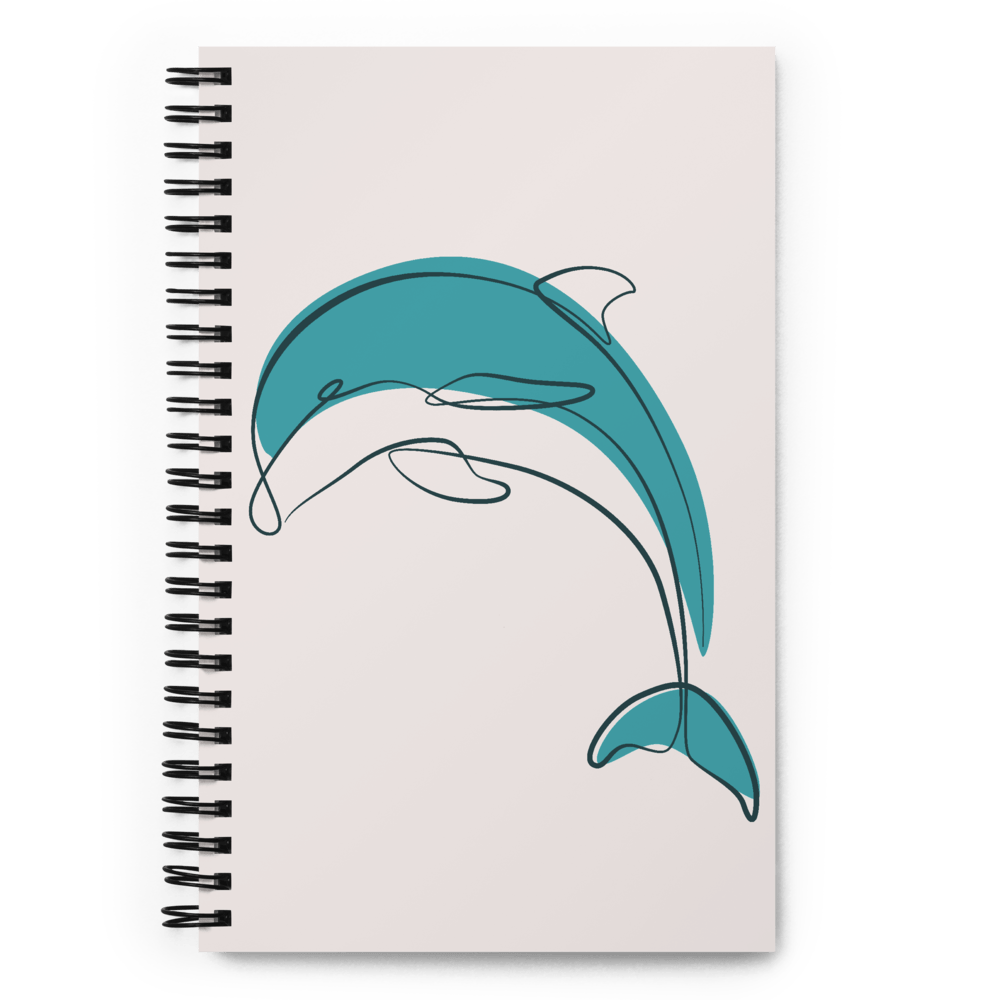 Dolphin minimalist art Notebook freeshipping - Woolly Mammoth Media