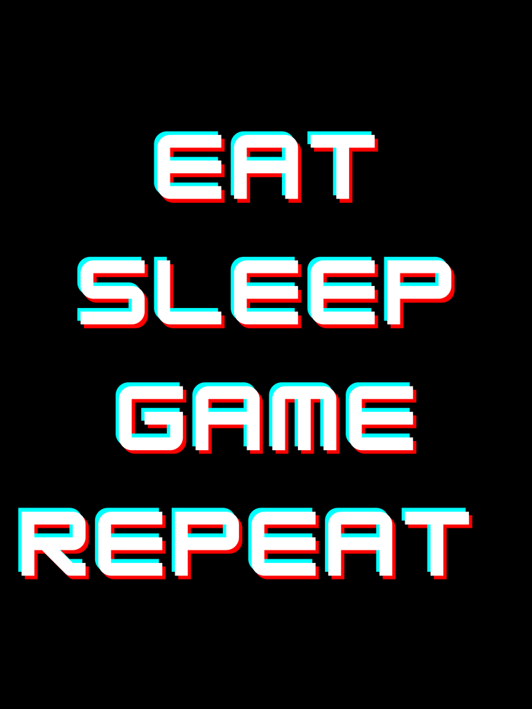 EAT SLEEP GAME REPEAT wall art set of 2 freeshipping - Woolly Mammoth Media