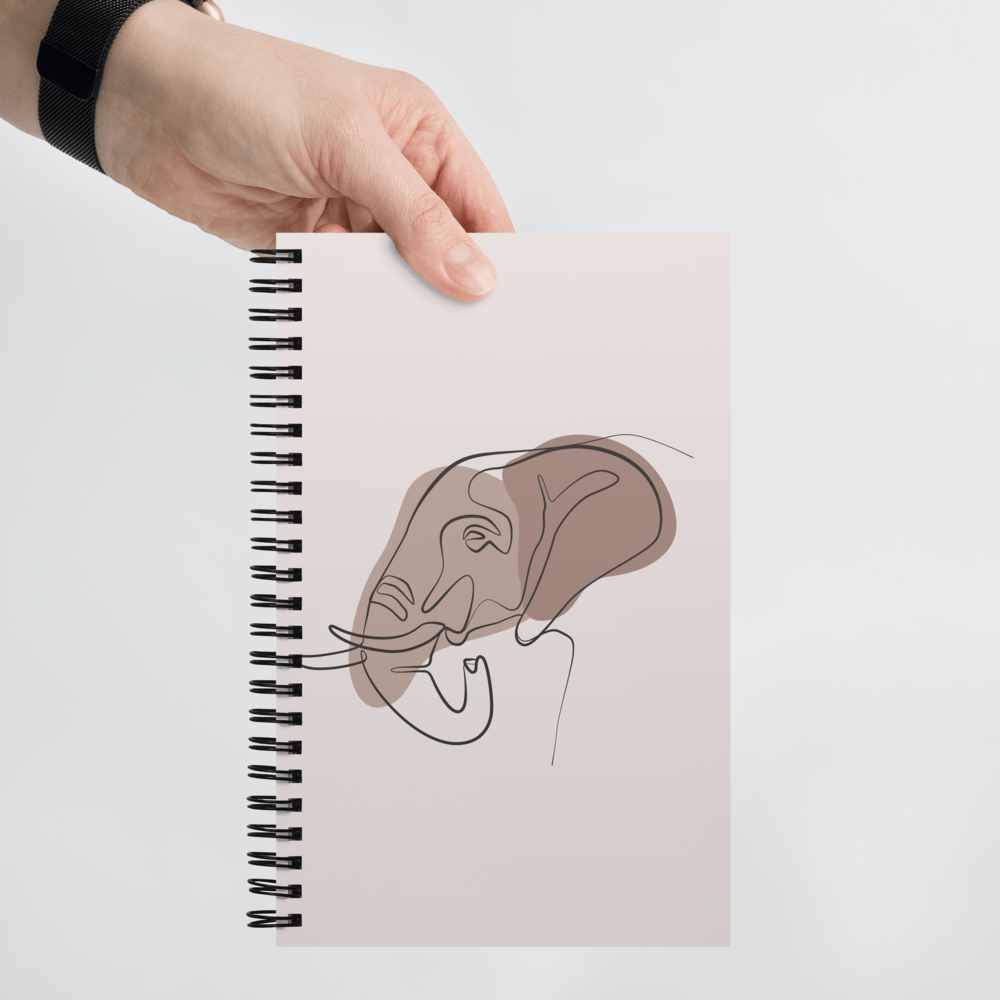 Elephant minimalist art spiral Notebook freeshipping - Woolly Mammoth Media