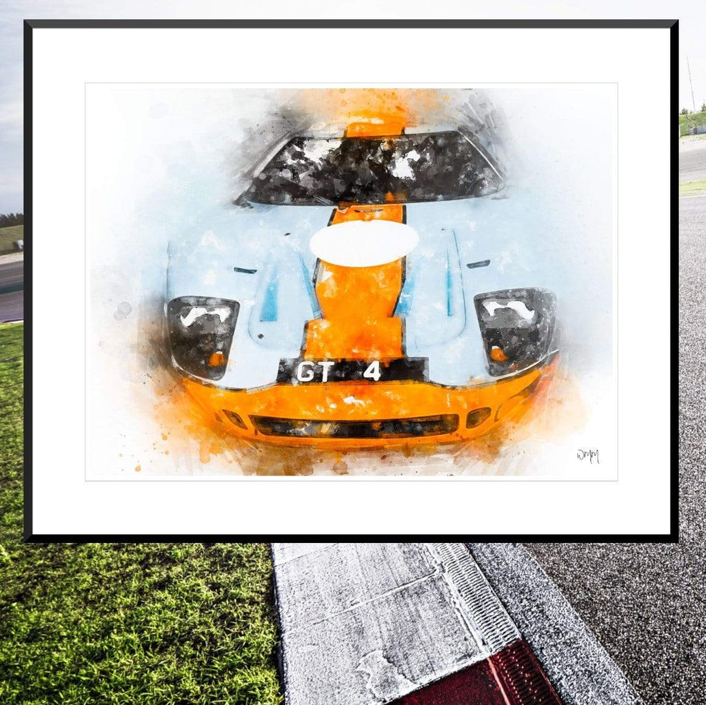 GT40 Le Man Race Car Wall Art Print freeshipping - Woolly Mammoth Media