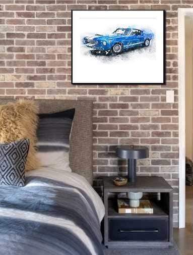 Mustang GT500 Wall Art Print Muscle Car Ford Shelby freeshipping - Woolly Mammoth Media
