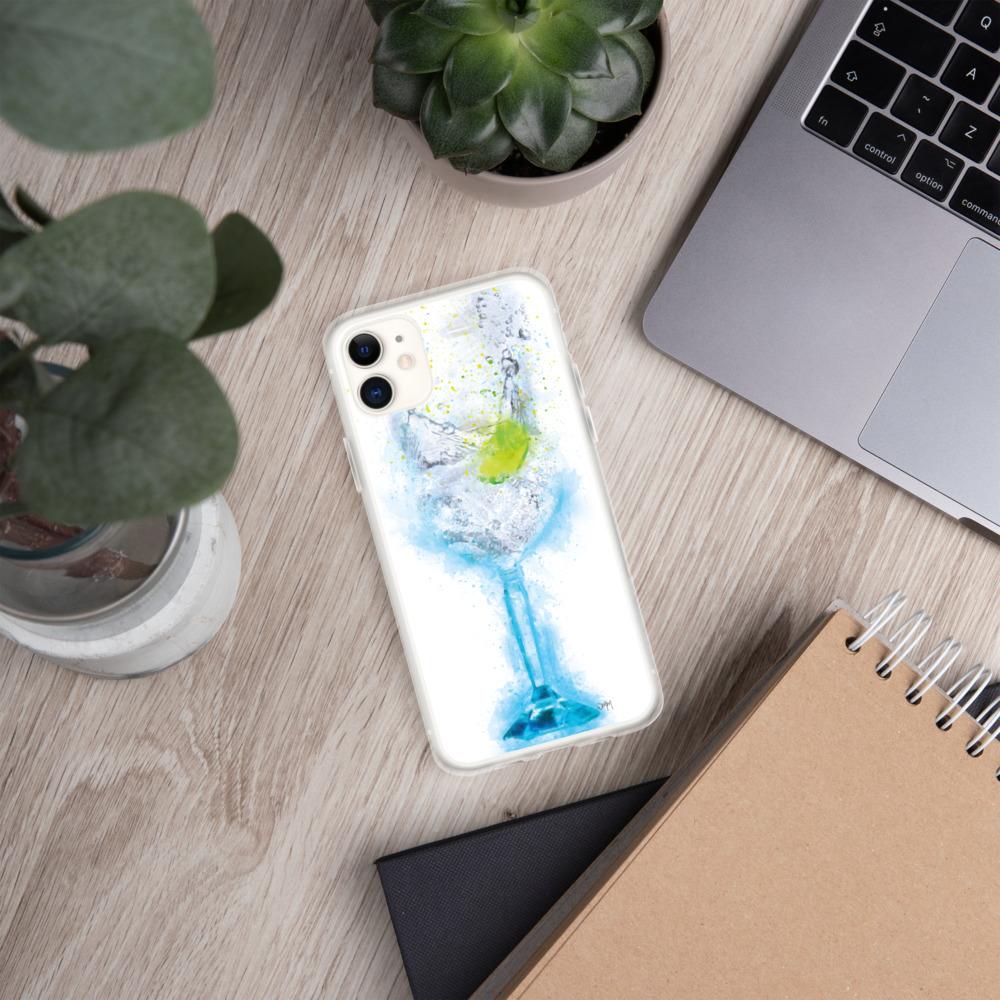 Gin and Tonic Glass iPhone Splatter Art Case Cover   Woolly Mammoth Media