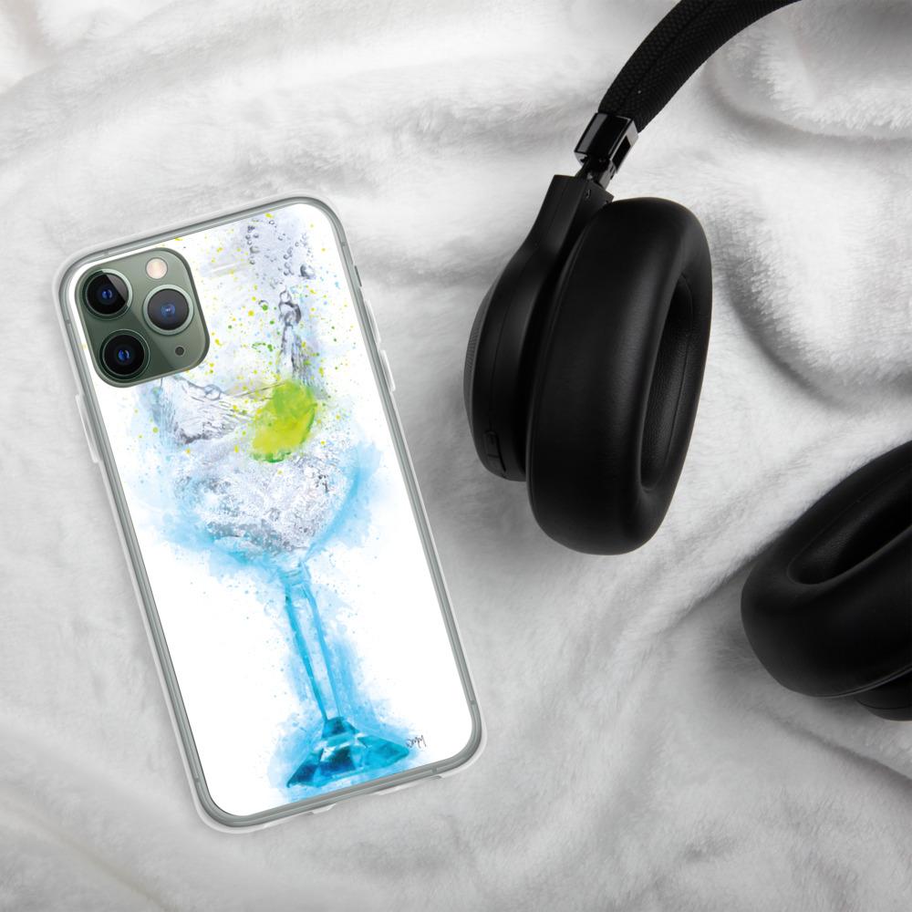 Gin and Tonic Glass iPhone Splatter Art Case Cover  Woolly Mammoth Media